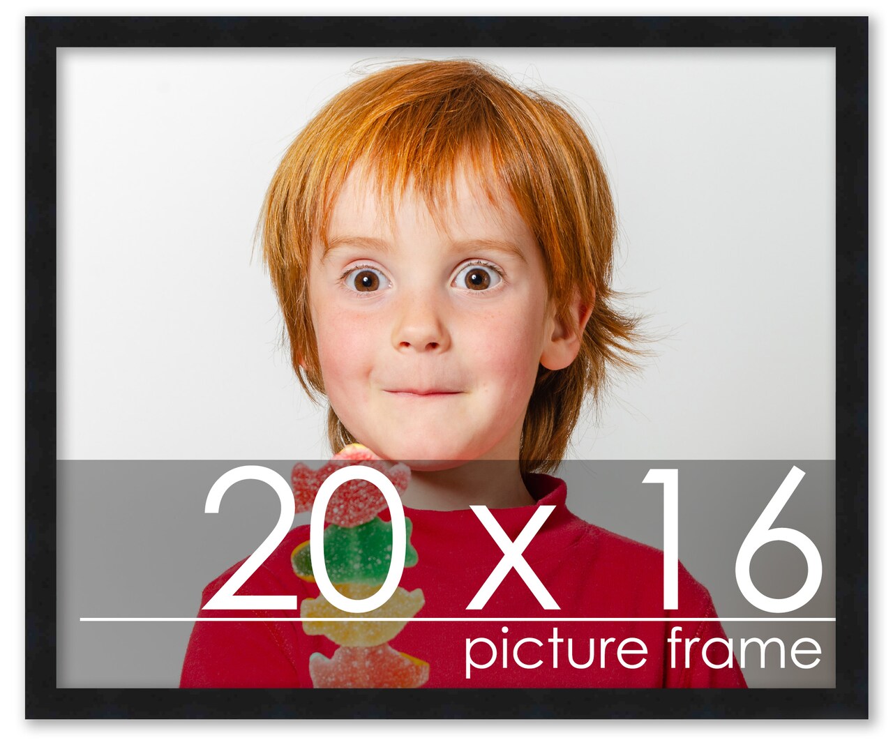 20x16 Solid Wood Picture Frame with UV-Resistant Acrylic & Acid-Free Backing, Available in 6 Finishes: Matte Black, Matte White, Metallic Bronze, Silver, Natural Wood Grain & Mahogany